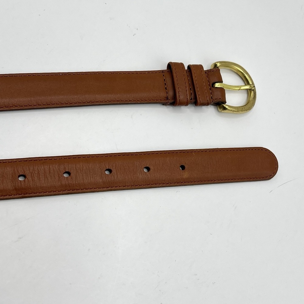 VTG Coach 8400 Glove Tanned Cowhide Belt Large British Tan Cognac Brass Buckle - Picture 3 of 8